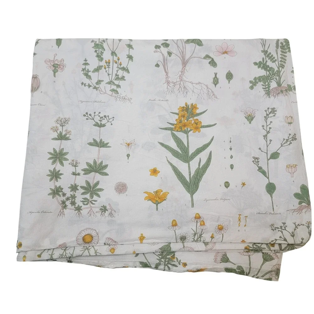 IKEA STRANDKRYPA King Duvet Cover Botanical Wildflower Floral Print 100% Cotton